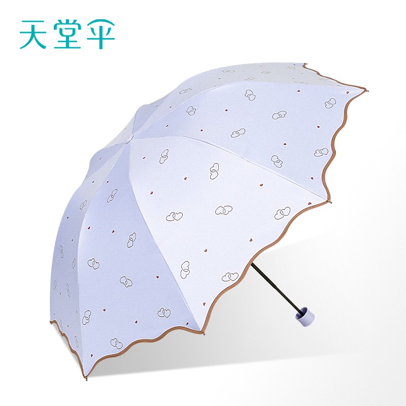 天堂伞/三折太阳伞 防水甜美少女心折叠便携晴雨两用伞 33789E花季有约